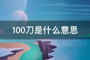 100刀是什么意思 