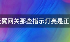 天翼网关那些指示灯亮是正常 