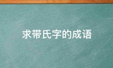 求带氏字的成语 