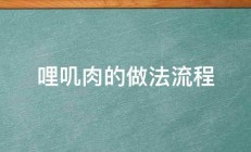 哩叽肉的做法流程 