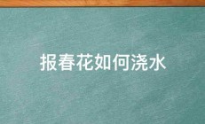 报春花如何浇水 