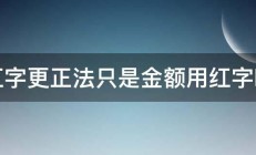 红字更正法只是金额用红字吗 