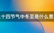 二十四节气中冬至是什么意思 