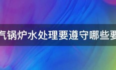 蒸汽锅炉水处理要遵守哪些要求 