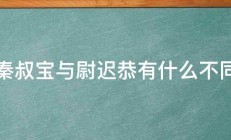 秦叔宝与尉迟恭有什么不同 