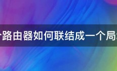 两个路由器如何联结成一个局域网 