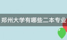 郑州大学有哪些二本专业 