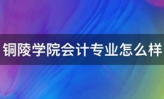 铜陵学院会计专业怎么样 