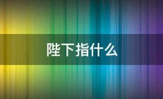 陛下指什么 