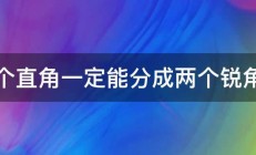 一个直角一定能分成两个锐角吗 