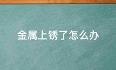 金属上锈了怎么办 