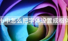 vb中怎么把字体设置成楷体 