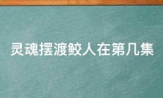 灵魂摆渡鲛人在第几集 