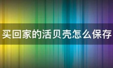 买回家的活贝壳怎么保存 