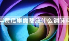 拌黄瓜里面都放什么调味料 