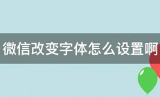 微信改变字体怎么设置啊 