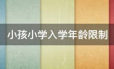 小孩小学入学年龄限制 