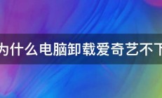 为什么电脑卸载爱奇艺不下 