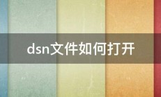 dsn文件如何打开 