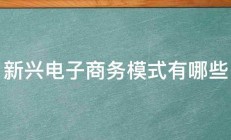 新兴电子商务模式有哪些 