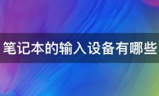 笔记本的输入设备有哪些 