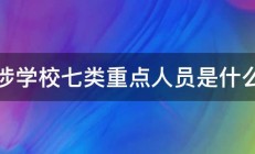 涉学校七类重点人员是什么 