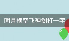 明月横空飞神剑打一字 