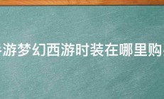 手游梦幻西游时装在哪里购买 