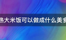 熟大米饭可以做成什么美食 