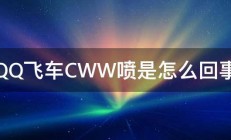 QQ飞车CWW喷是怎么回事 