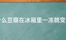 为什么豆腐在冰箱里一冻就变色了 