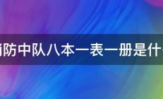 消防中队八本一表一册是什么 