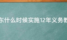 广东什么时候实施12年义务教育 