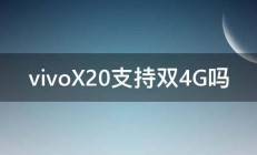 vivoX20支持双4G吗 