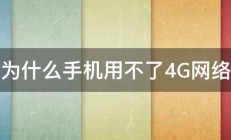 为什么手机用不了4G网络 