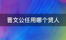 晋文公任用哪个贤人 