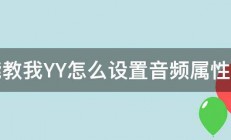 能教我YY怎么设置音频属性吗 