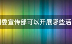 团委宣传部可以开展哪些活动 