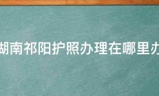 湖南祁阳护照办理在哪里办 