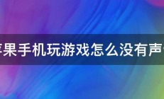 苹果手机玩游戏怎么没有声音 