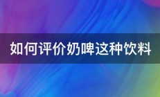 如何评价奶啤这种饮料 