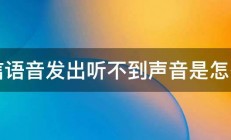 徵信语音发出听不到声音是怎么了 