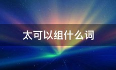 太可以组什么词 