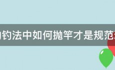 台钓钓法中如何抛竿才是规范动作 