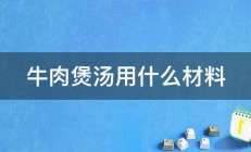 牛肉煲汤用什么材料 