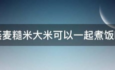 燕麦糙米大米可以一起煮饭吗 