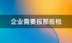 企业需要报那些税 