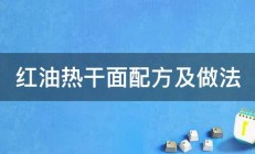 红油热干面配方及做法 