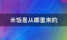 米饭是从哪里来的 