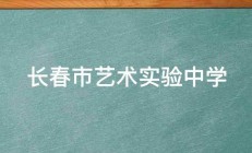 长春市艺术实验中学 